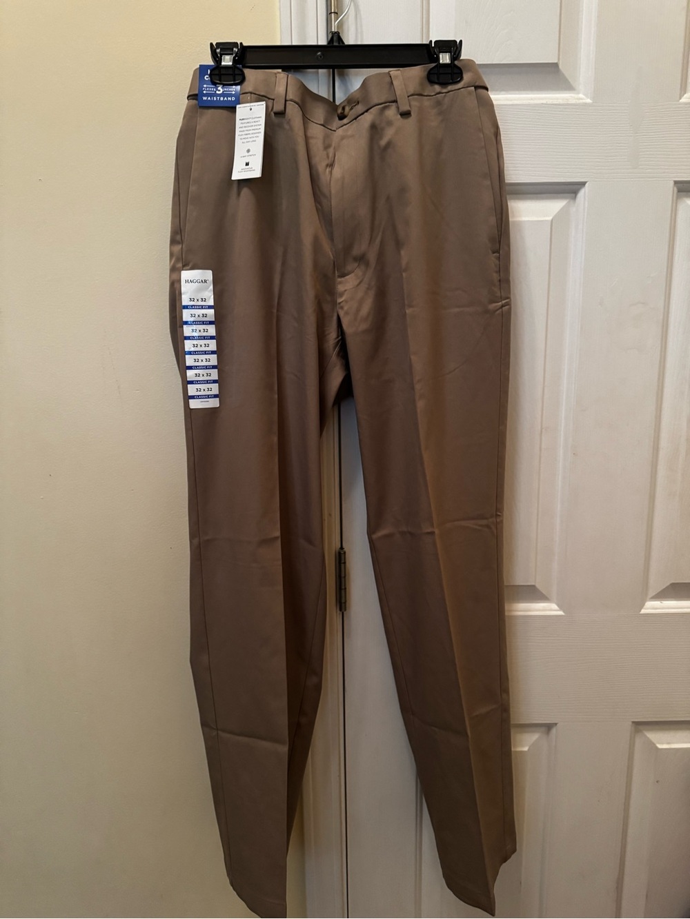 Haggar Men's Dress Pants in Taupe Brown